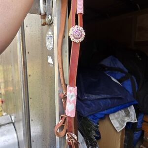 Pink and Brown Beaded Pet Collar